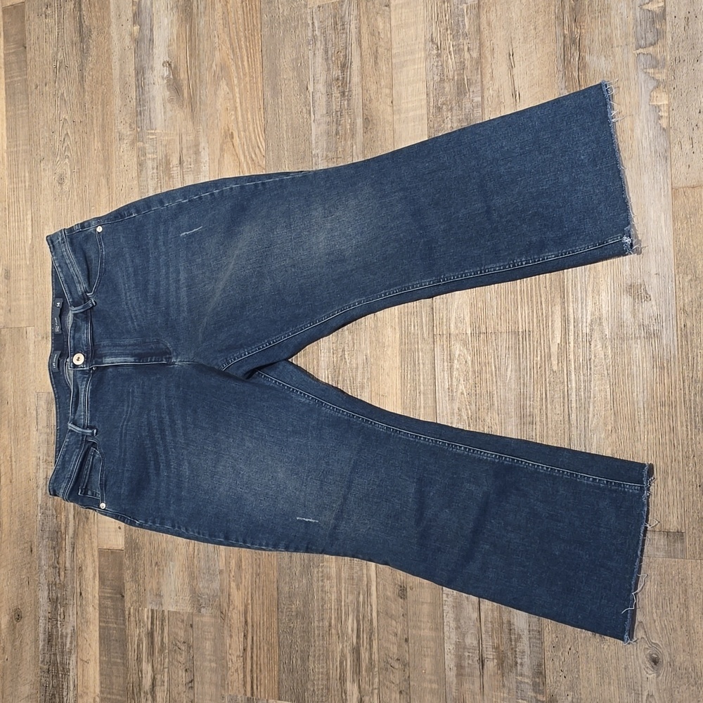 J. JILL | Denim Kick-Flare Ankle Raw Hem Jeans| Size 14